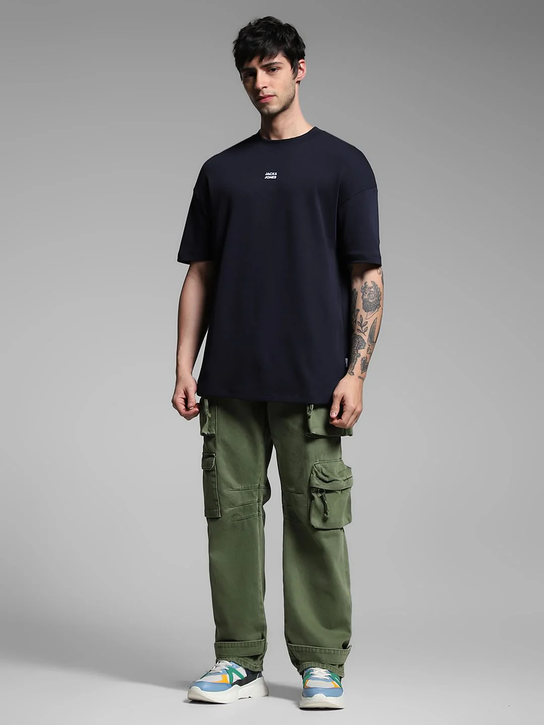Blue Graphic Print Oversized T-shirt - Image 6