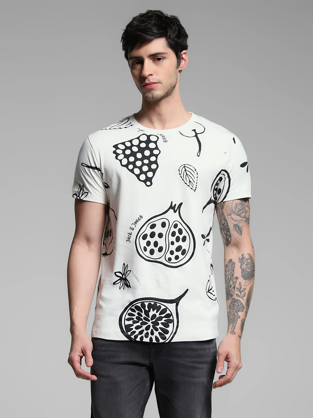 White Graphic Print Cotton T-shirt - Image 2