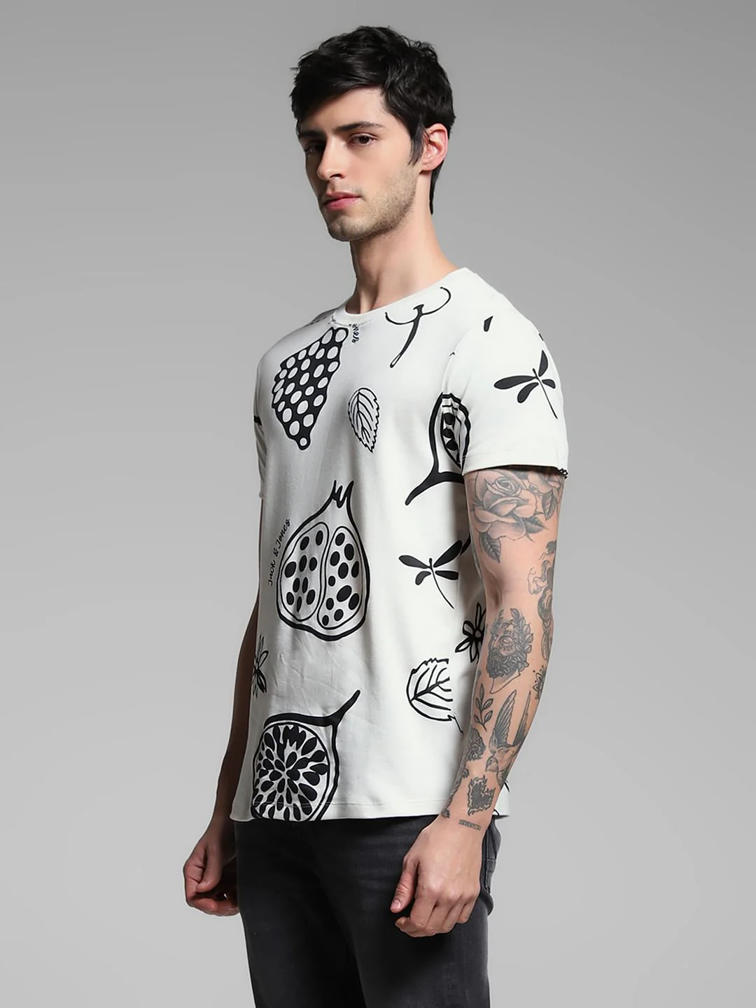 White Graphic Print Cotton T-shirt - Image 3