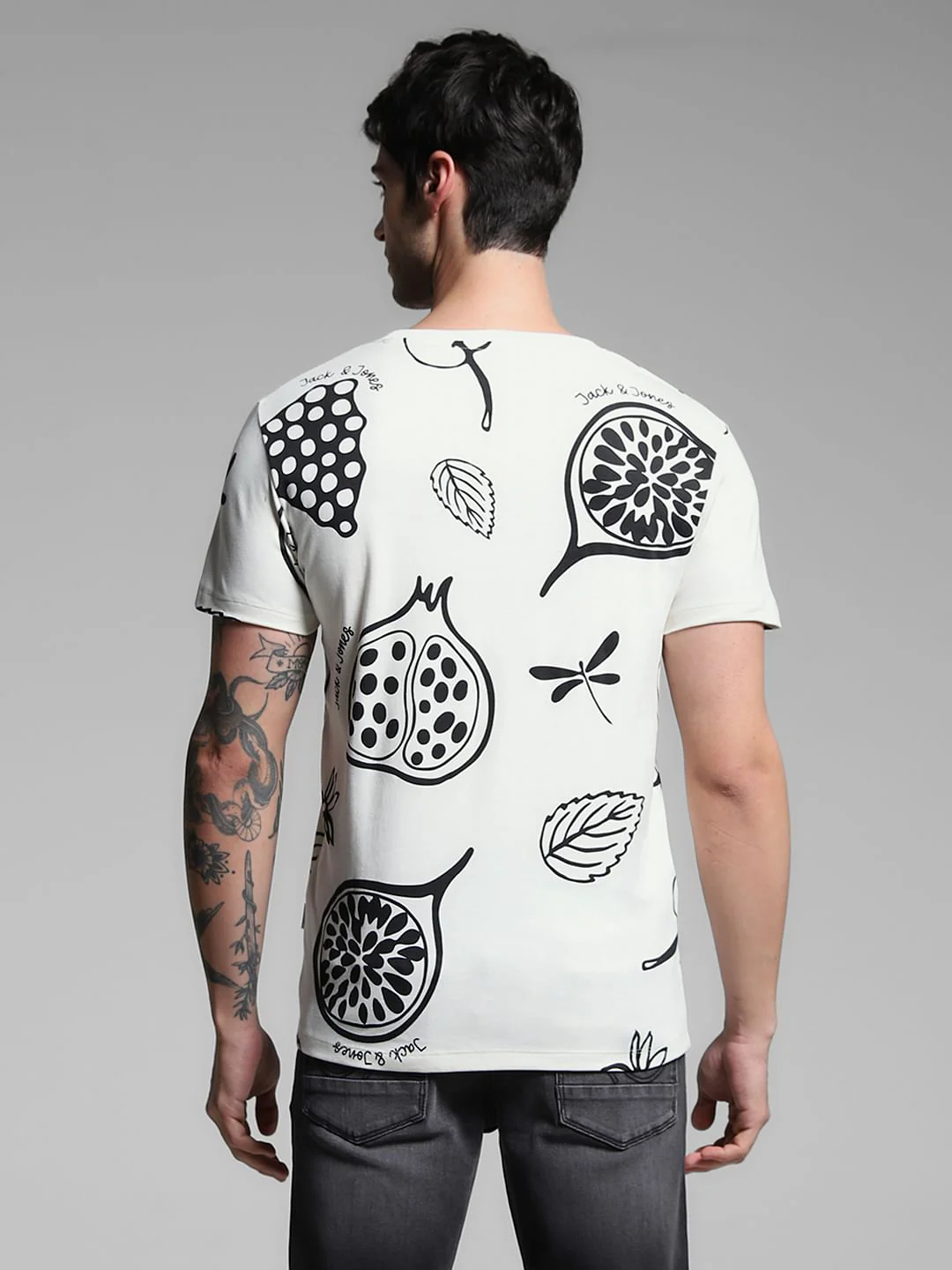 White Graphic Print Cotton T-shirt - Image 4
