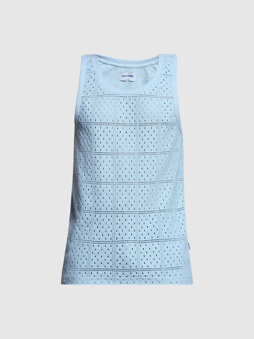 Blue Cotton Knitted Vest - Image 7