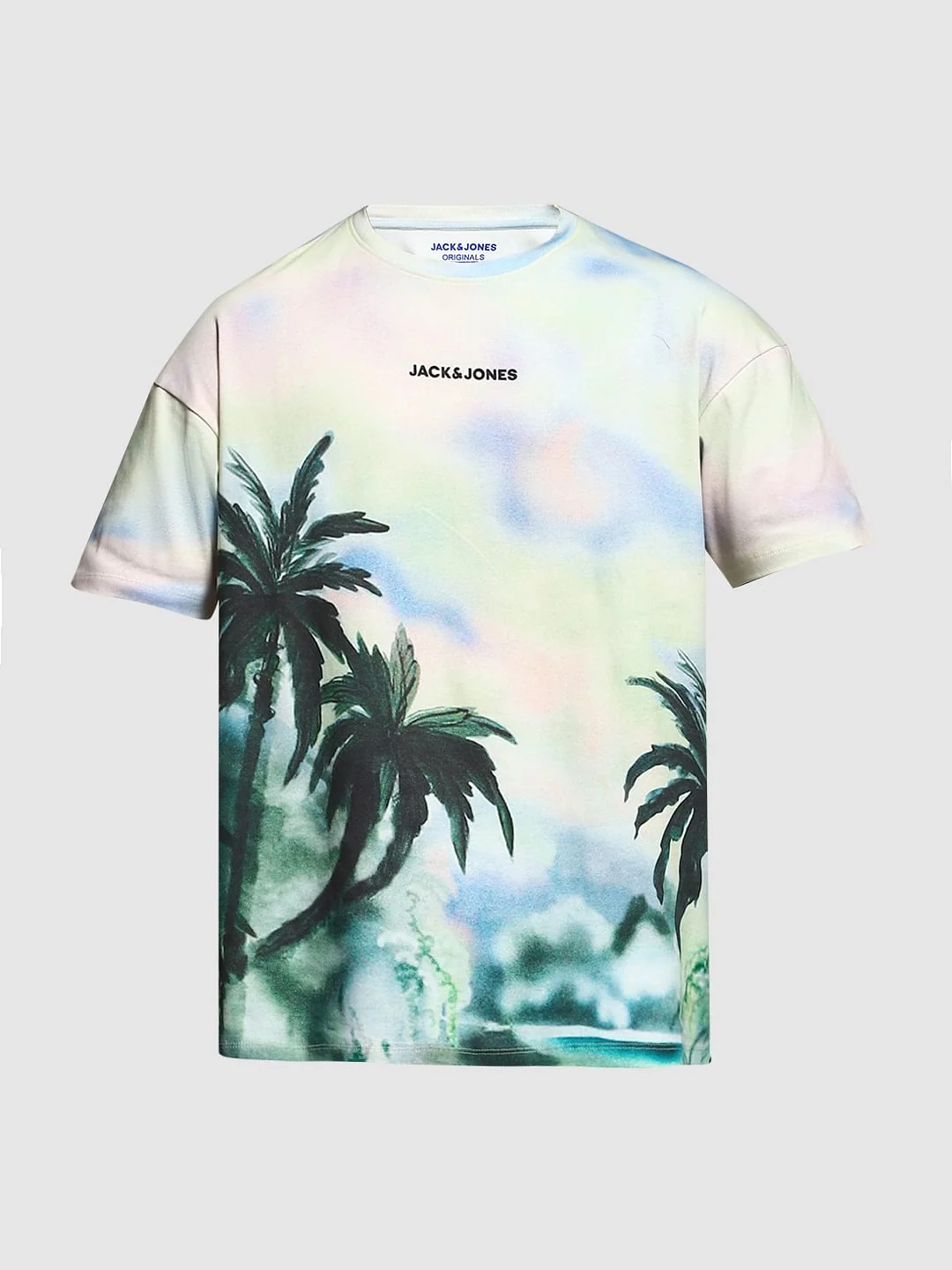 Light Yellow Tropical Print Oversized T-shirt - Image 7