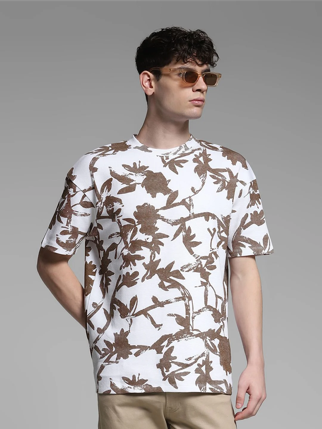White Printed Cotton T-Shirt