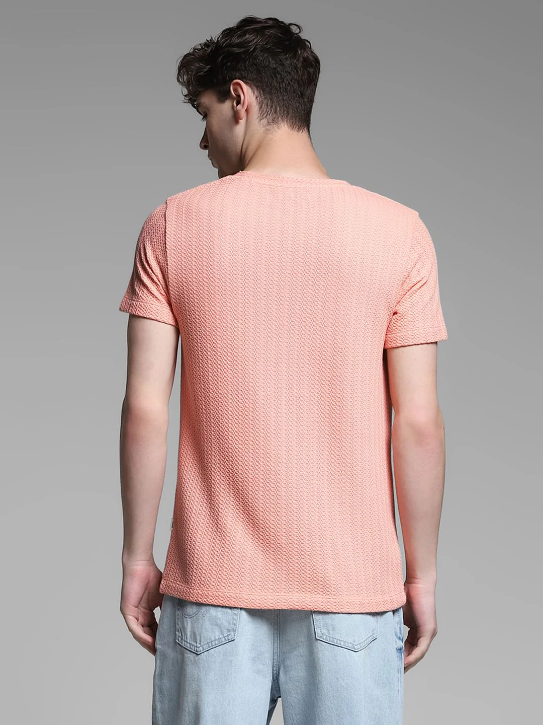 Coral Jacquard Crew Neck T-shirt - Image 4