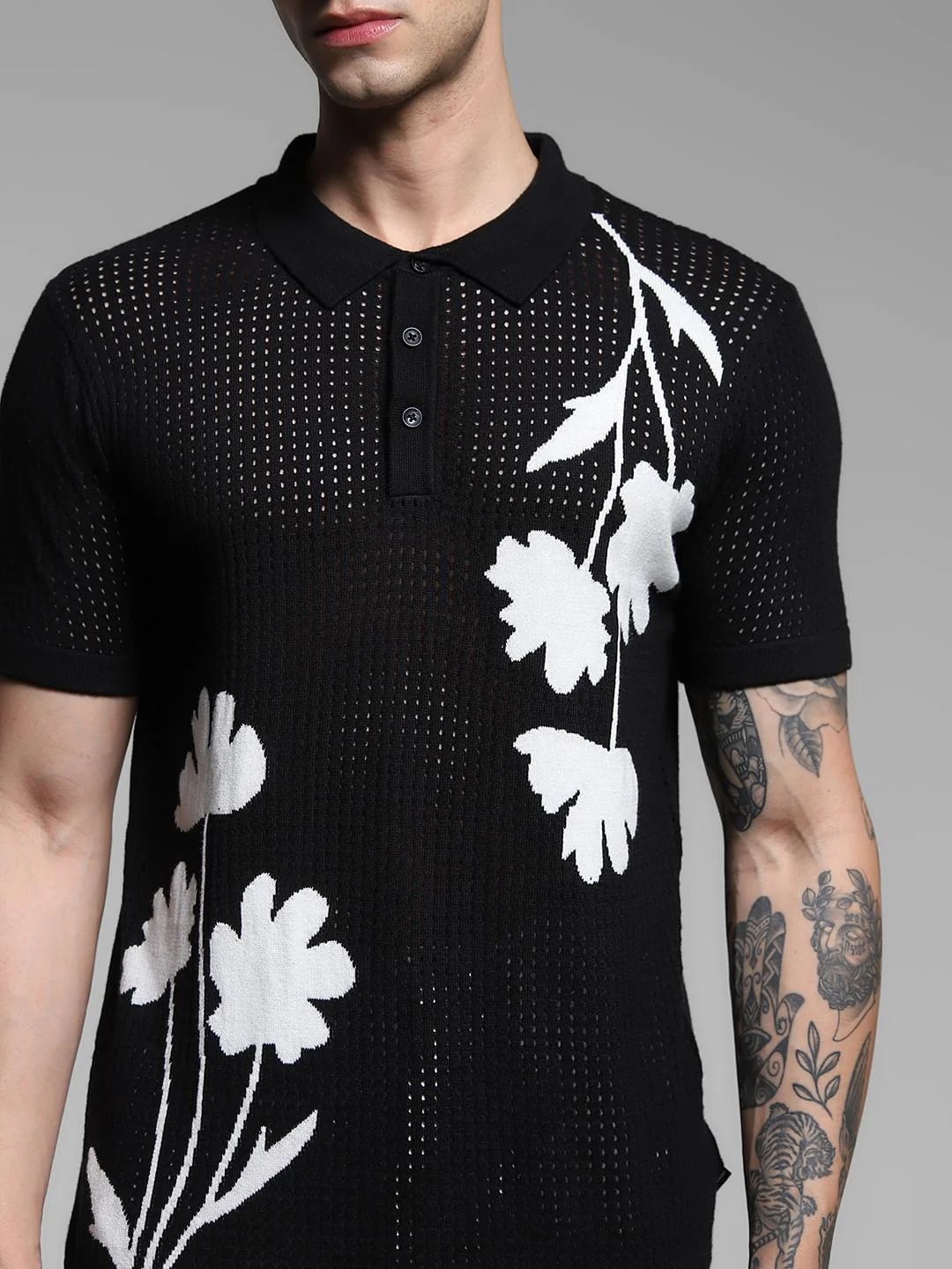 Black Jacquard Printed Pullover - Image 5