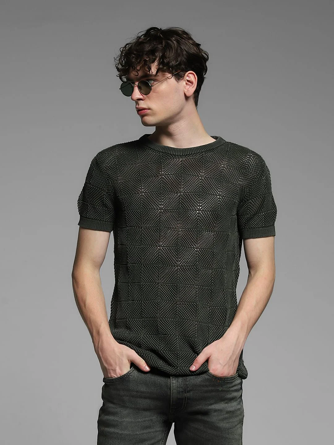 Olive Jacquard Pullover
