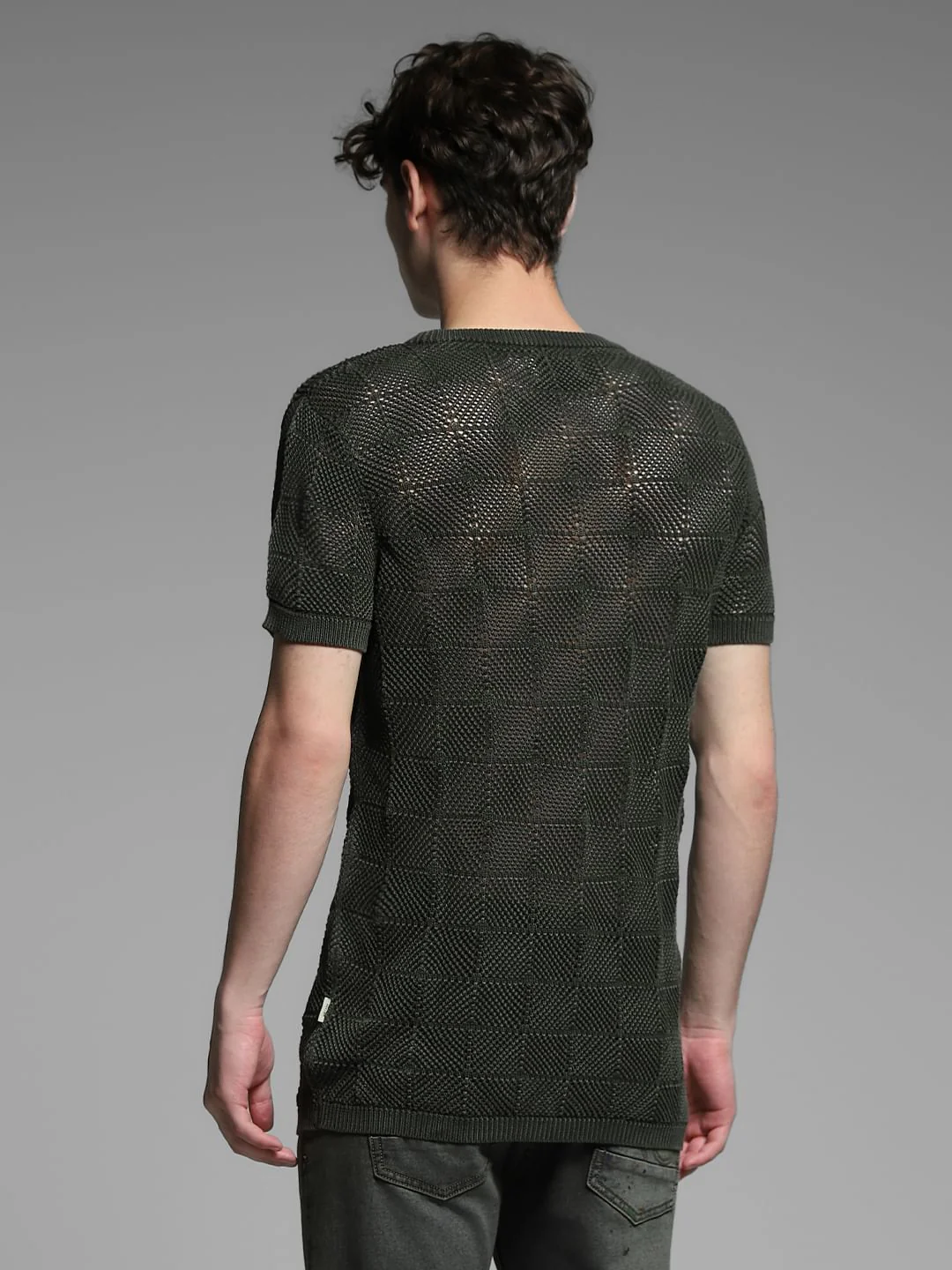 Olive Jacquard Pullover - Image 4