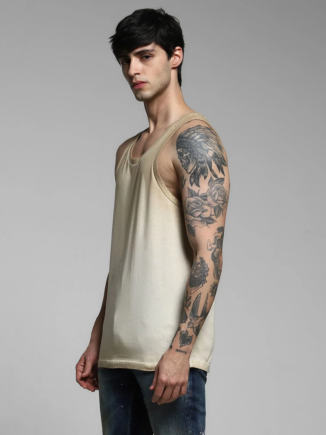 Grey Washed Cotton Vest - Image 3