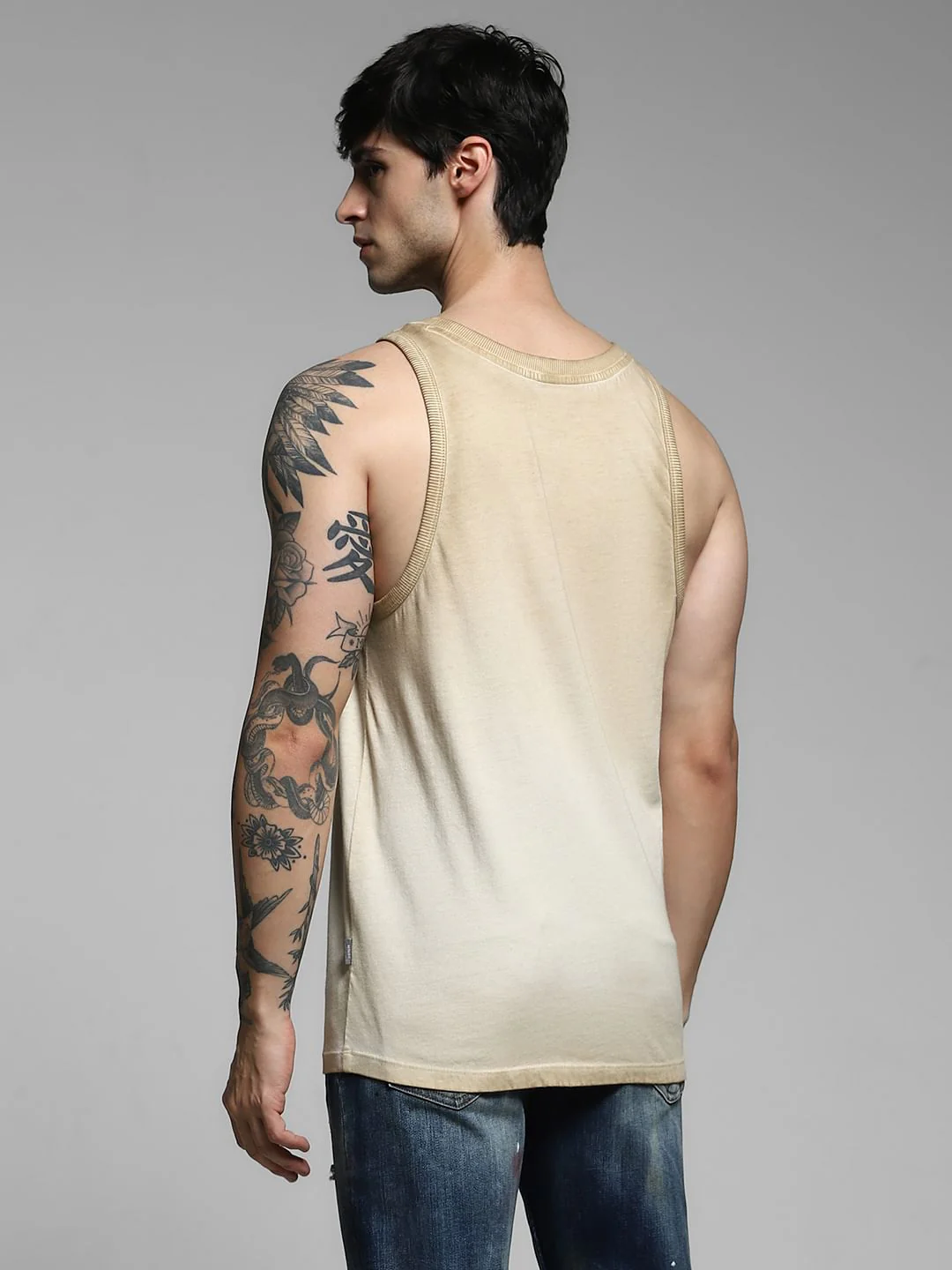 Grey Washed Cotton Vest - Image 4