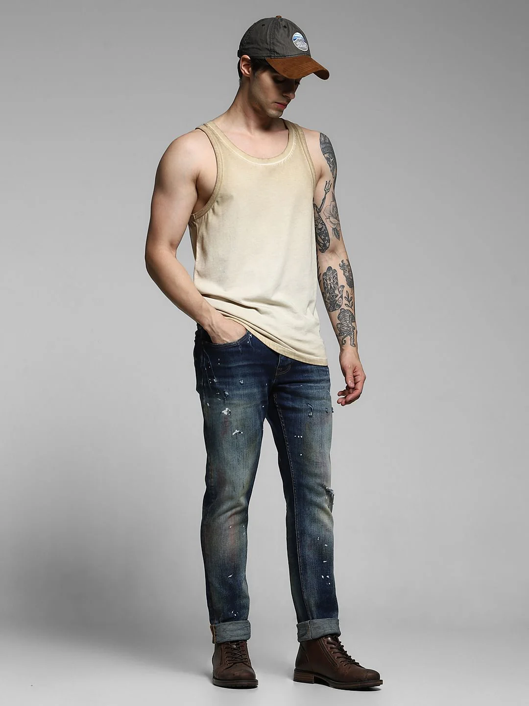 Grey Washed Cotton Vest - Image 6