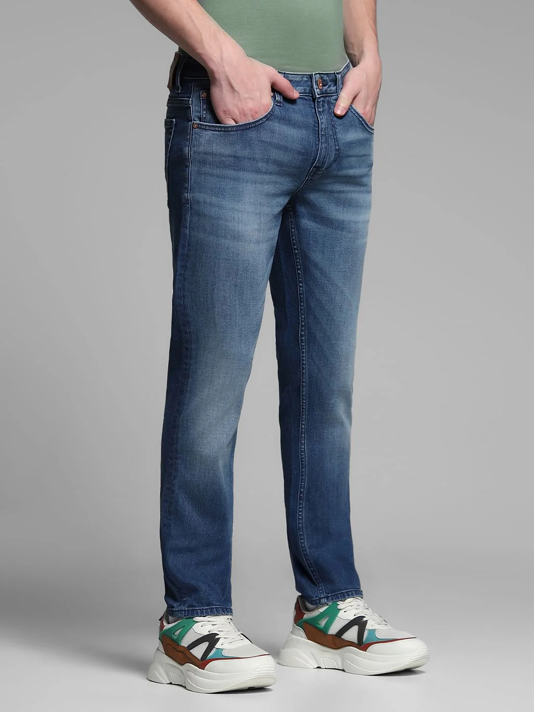 Blue Low Rise Glenn Slim Fit Jeans - Image 2