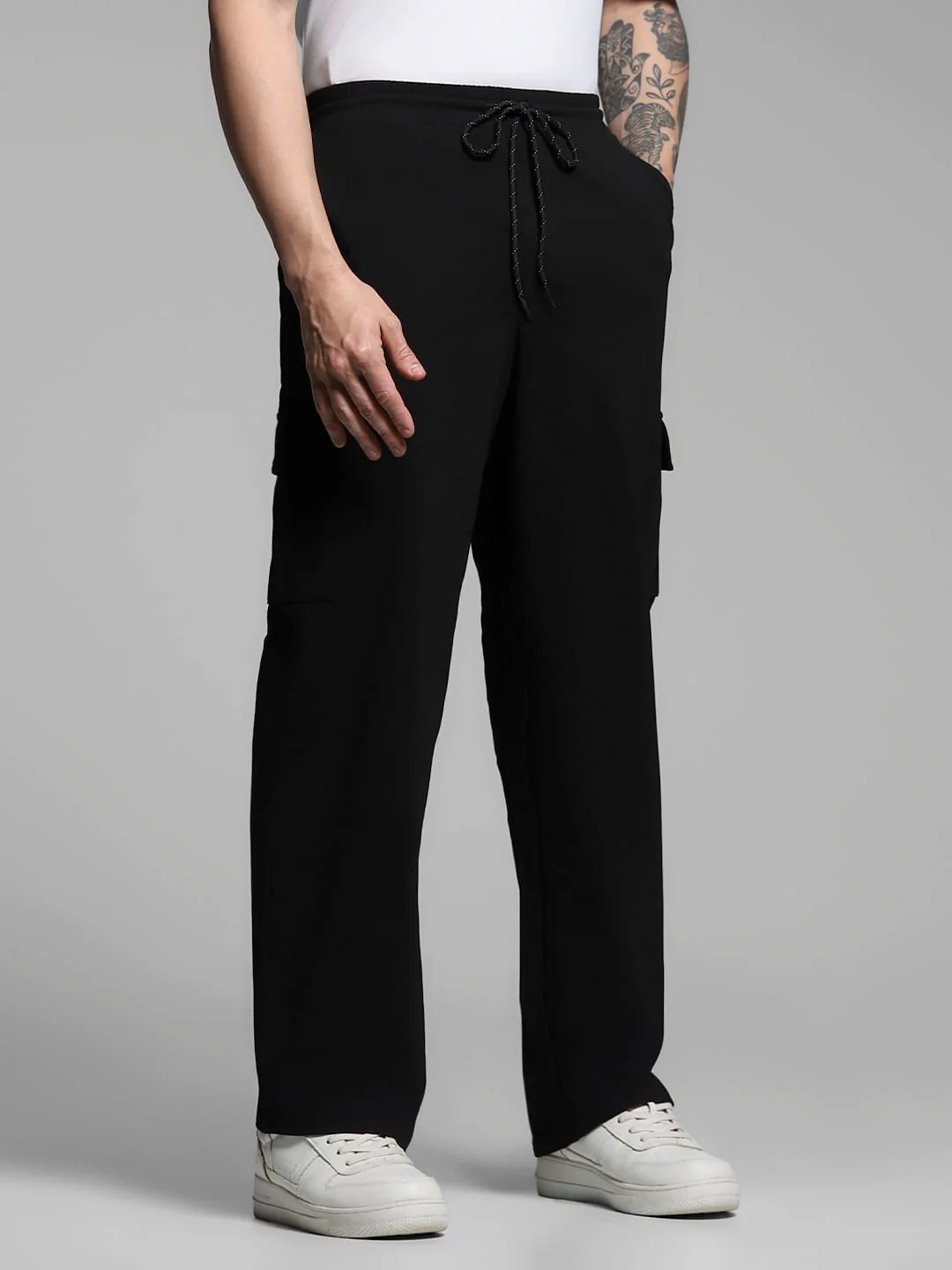 Black Mid Rise Cargo Pants - Image 2
