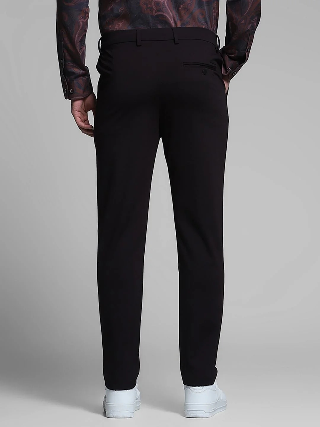 Dark Brown Mid Rise Slim Fit Pants - Image 3