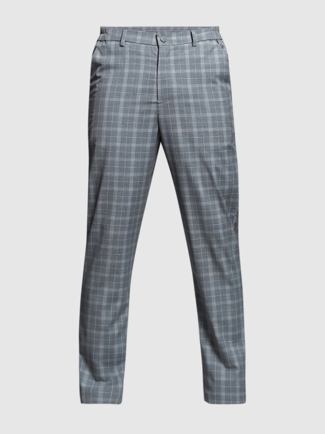 Light Grey Check Print Pants - Image 7