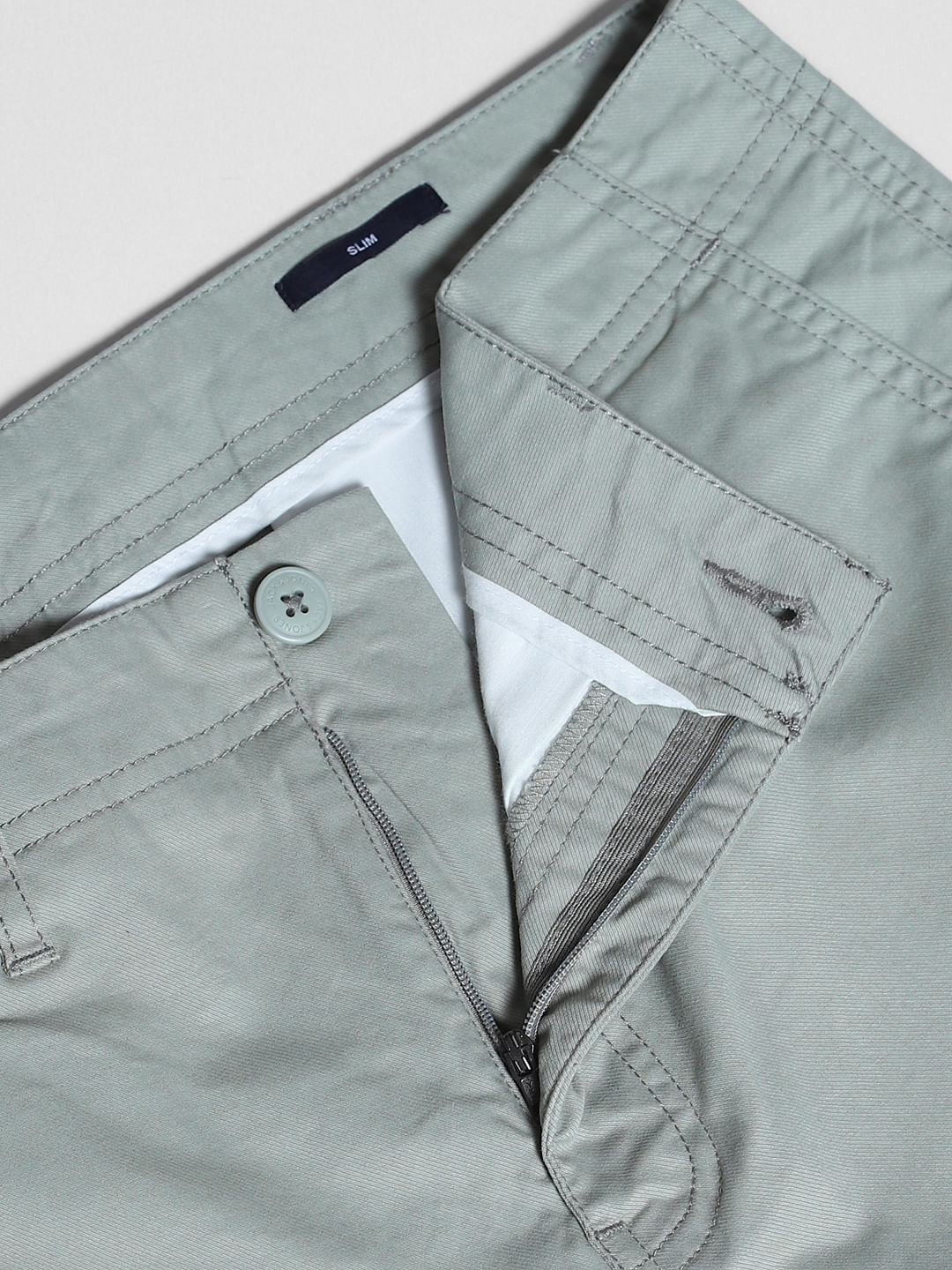 Light Green Mid Rise Slim Fit Pants - Image 5