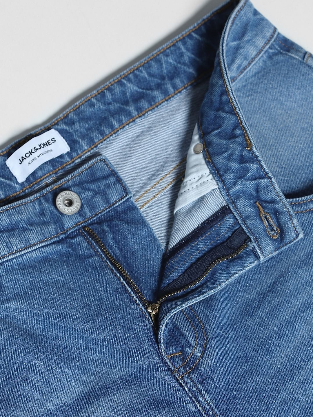 Blue Mid Rise Denim Cargo Shorts - Image 5