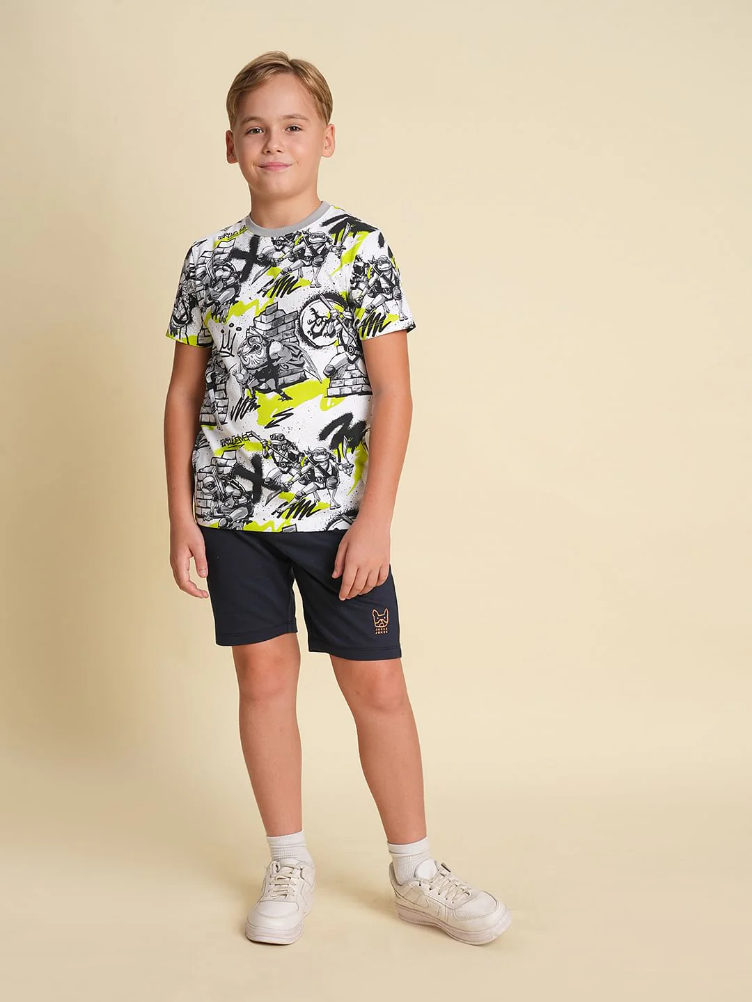 Boys White Ninja Turtles Print T-shirt - Image 5