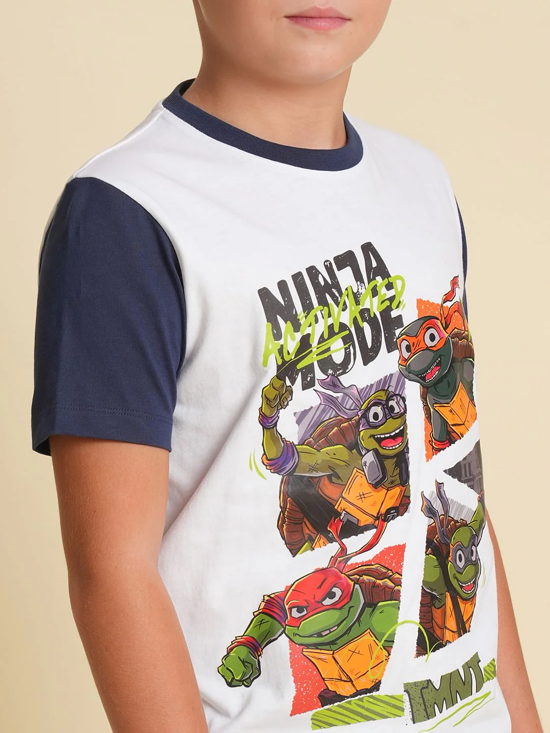 Boys White Ninja Turtles Print T-shirt - Image 6