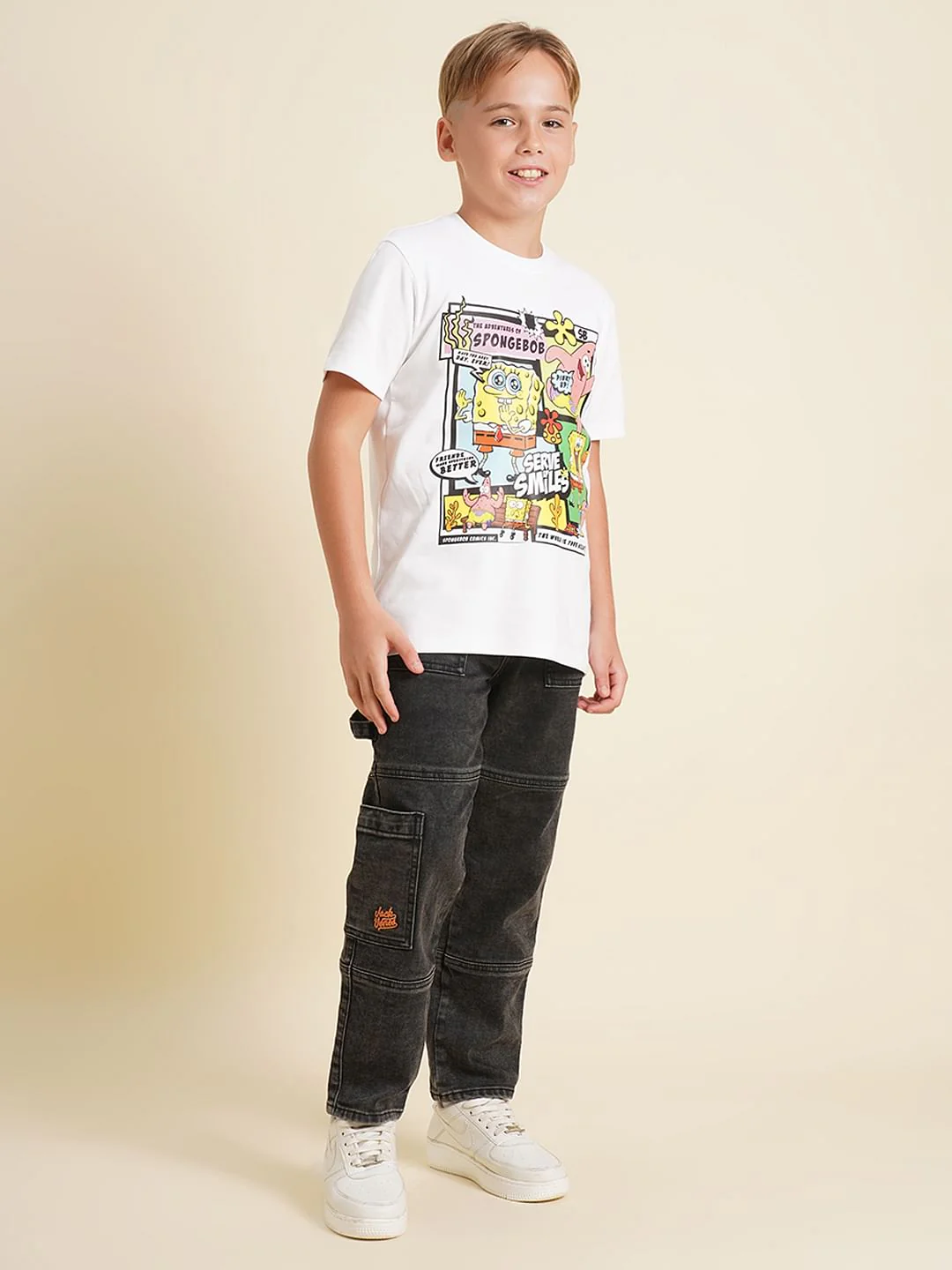 Boys White SpongeBob Print T-shirt - Image 5