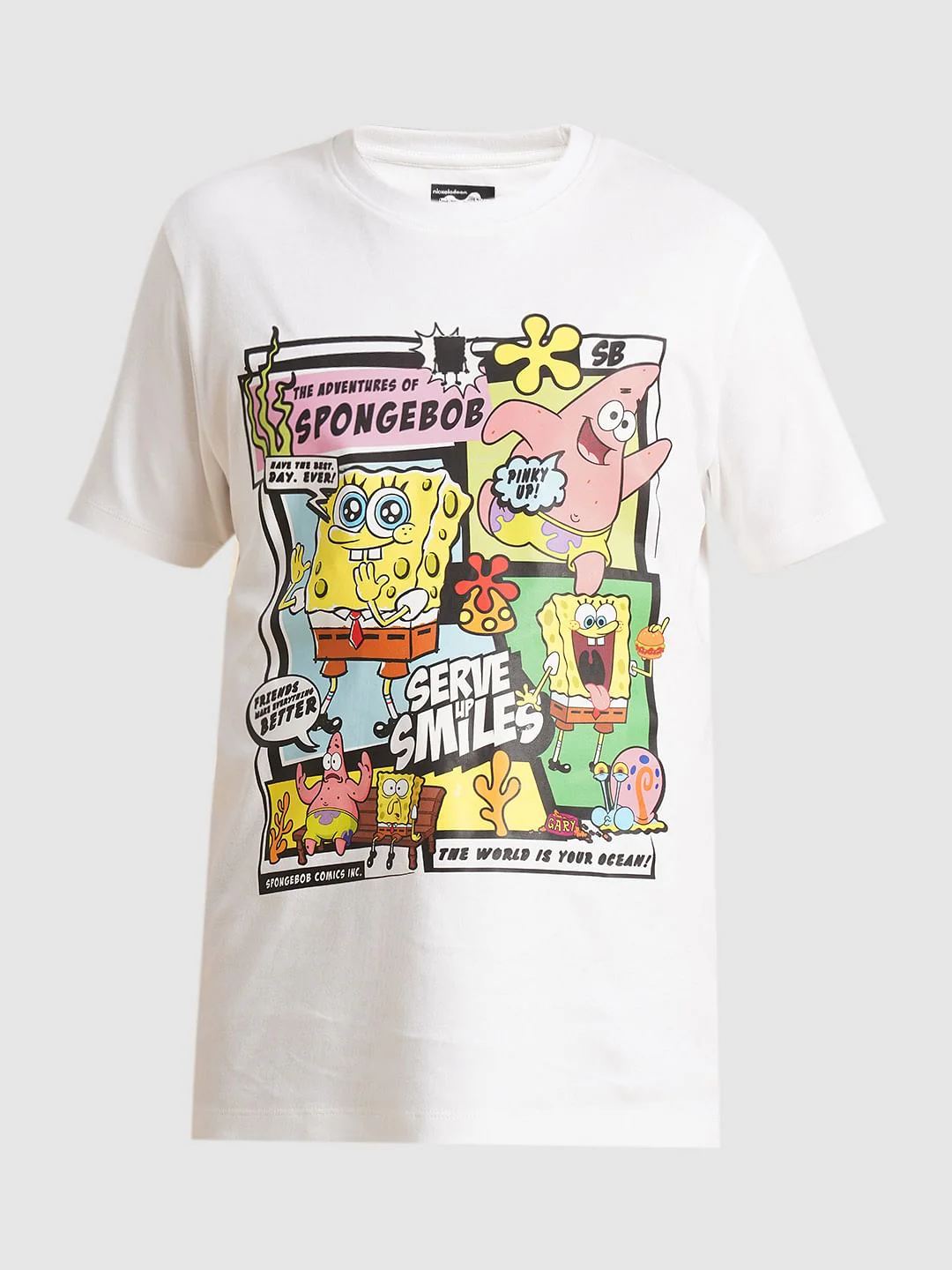 Boys White SpongeBob Print T-shirt - Image 7