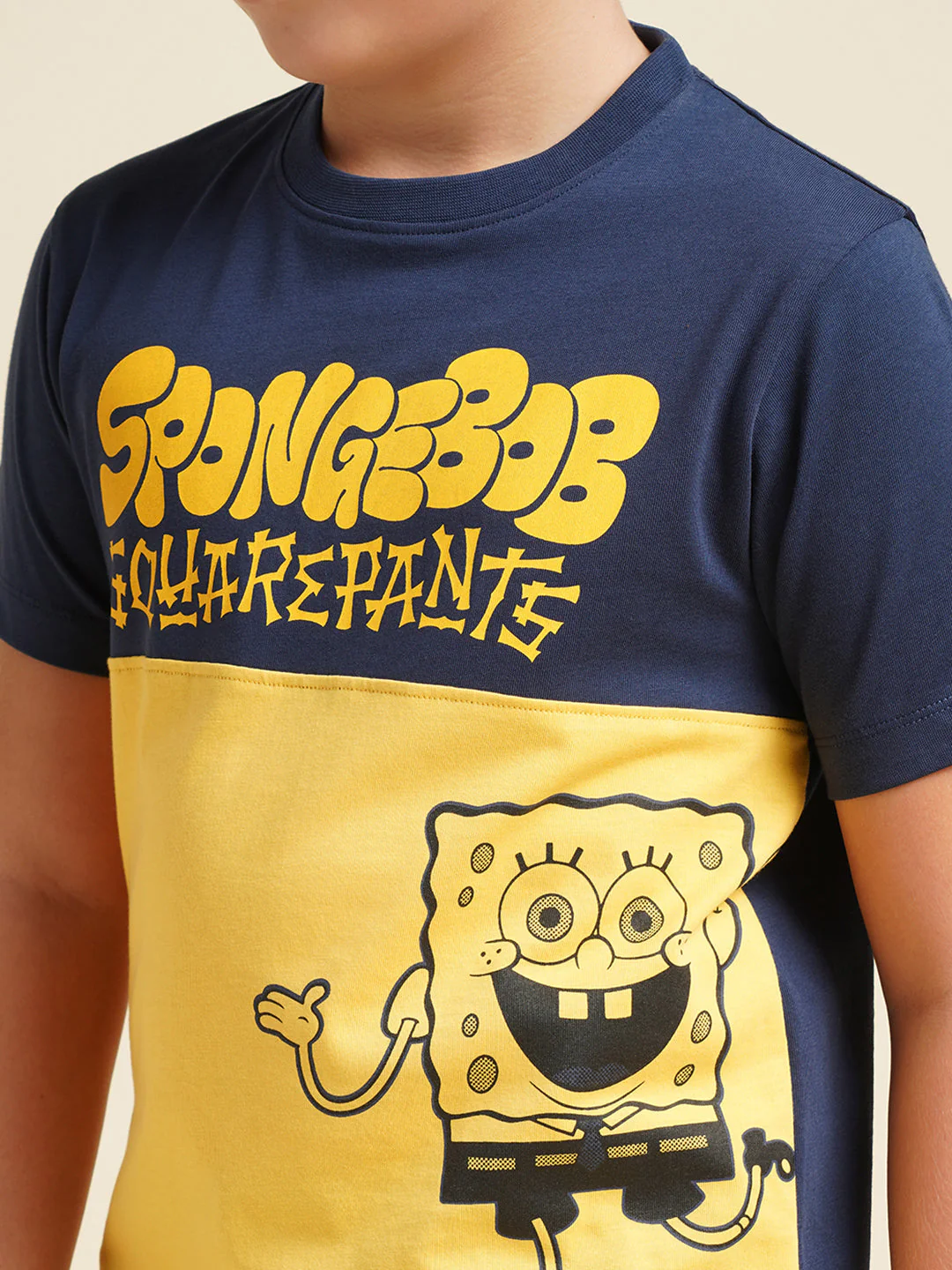 JACK&JONES JUNIOR Boys Yellow SpongeBob Print T-shirt - Image 6