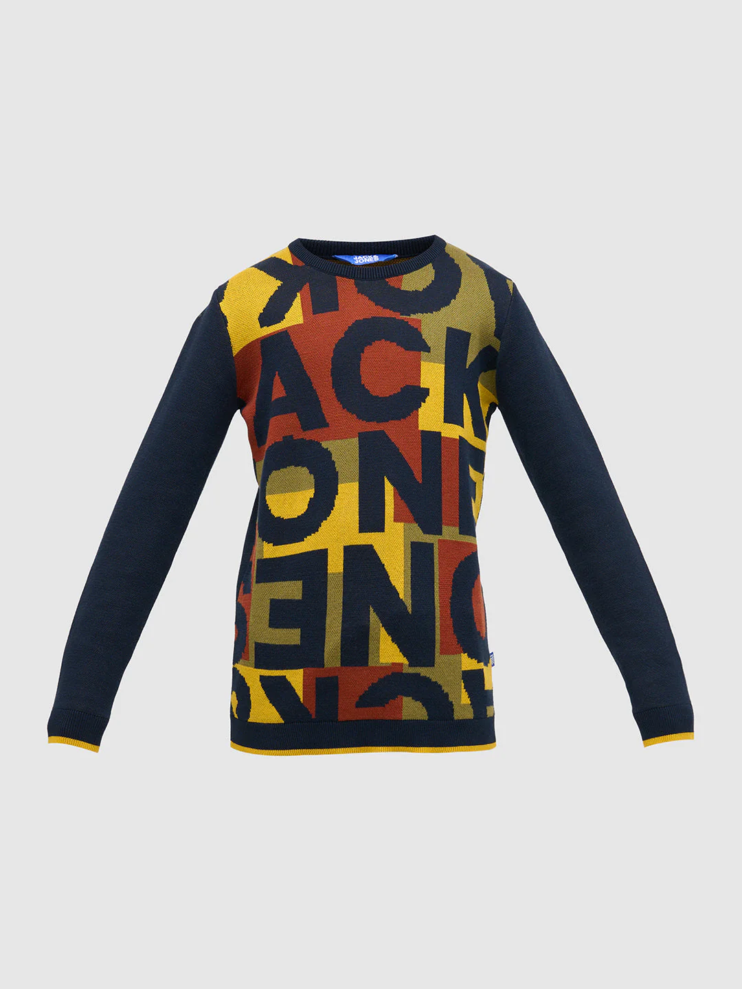 Boys Jacquard Typographic Print Sweater - Image 7
