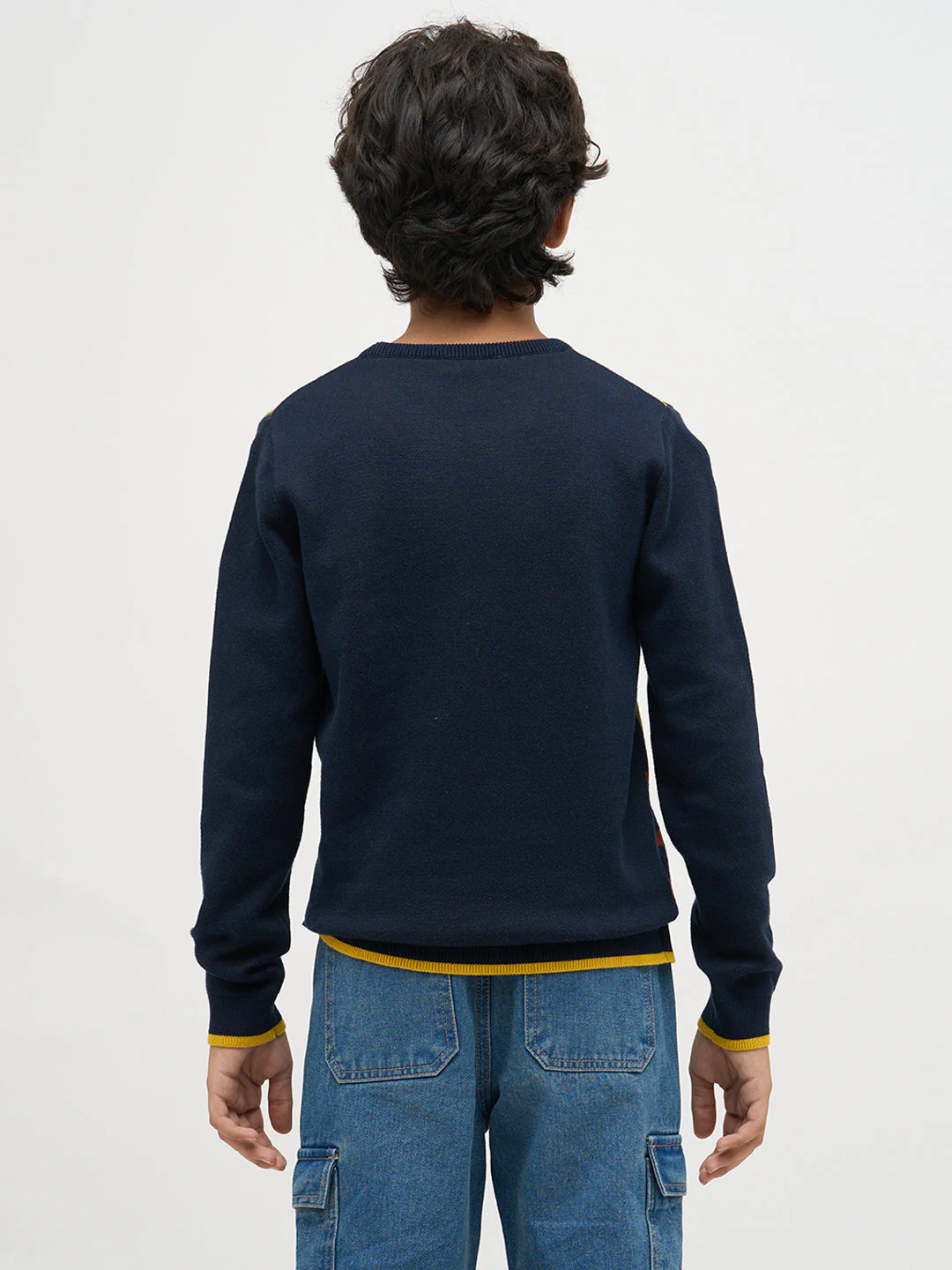 Boys Jacquard Typographic Print Sweater - Image 9