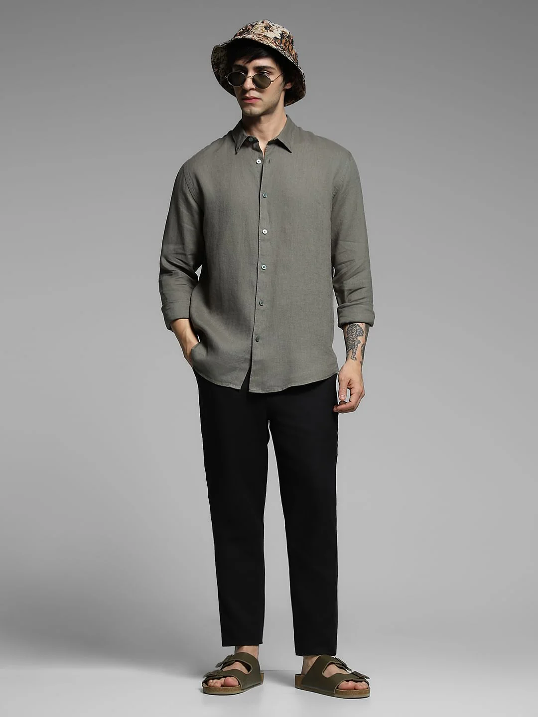 Black Mid Rise Cotton Pants - Image 6