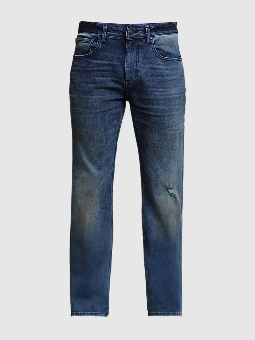 Blue Mildly Distressed Cliff Bootcut Jeans - Image 7