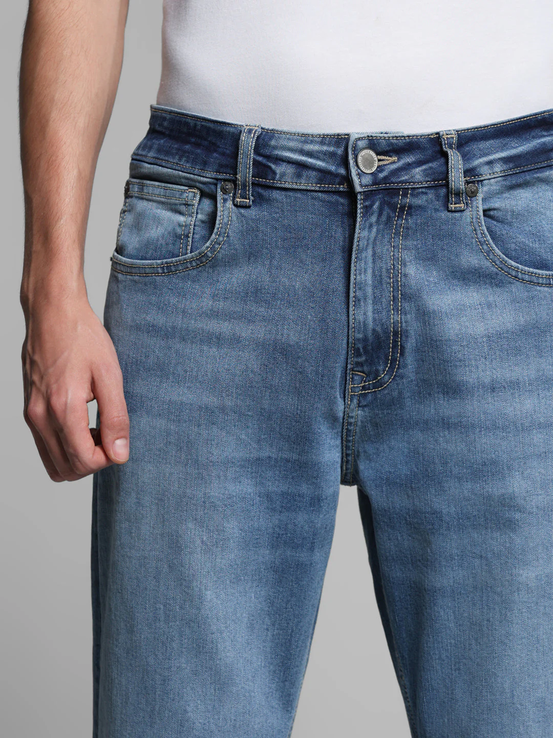 Light Blue High Rise Cliff Bootcut Jeans - Image 4
