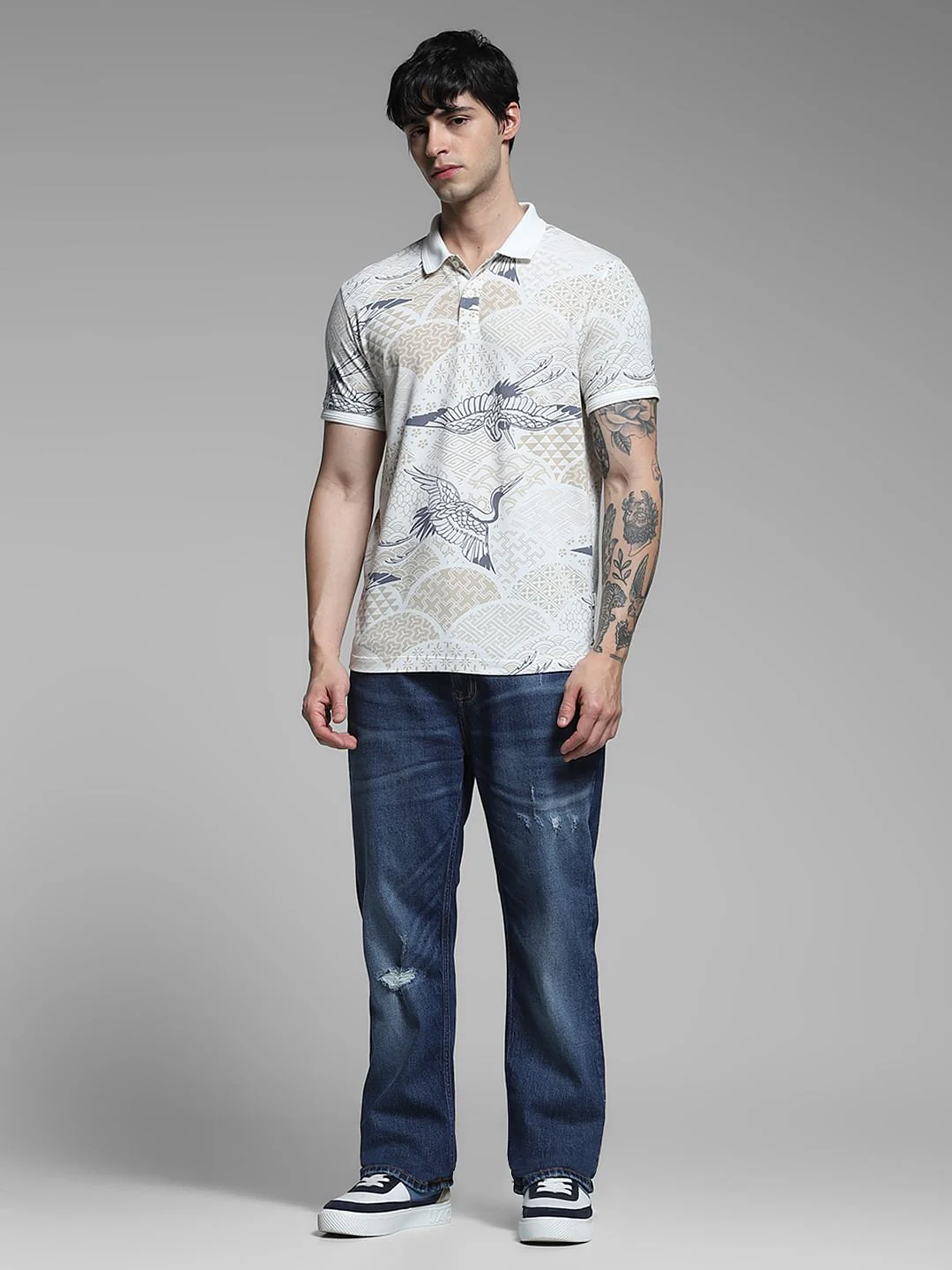 Blue Distressed Cliff Bootcut Jeans - Image 6