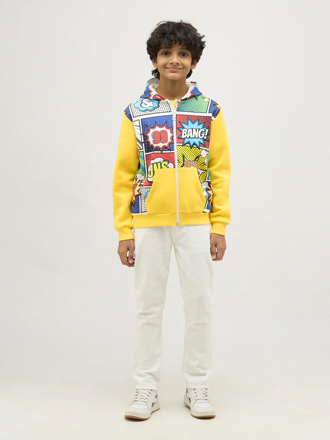 Boys Comic Printed Hooded Sweatshirt - Image 5