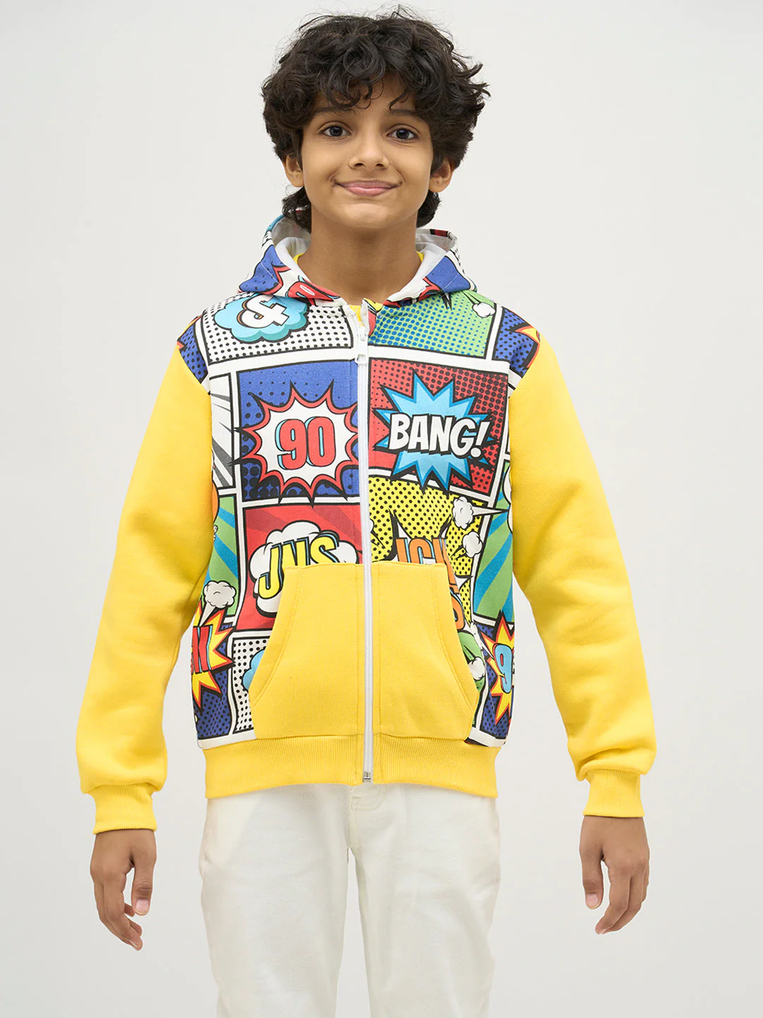 Boys Comic Printed Hooded Sweatshirt - Image 8