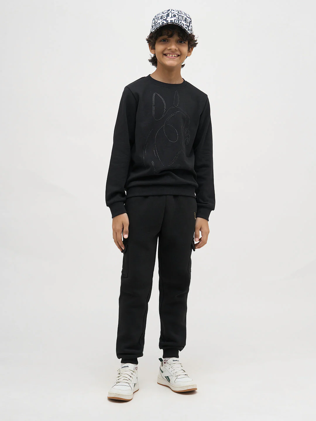 Boys Black Frenchie Print Sweatshirt