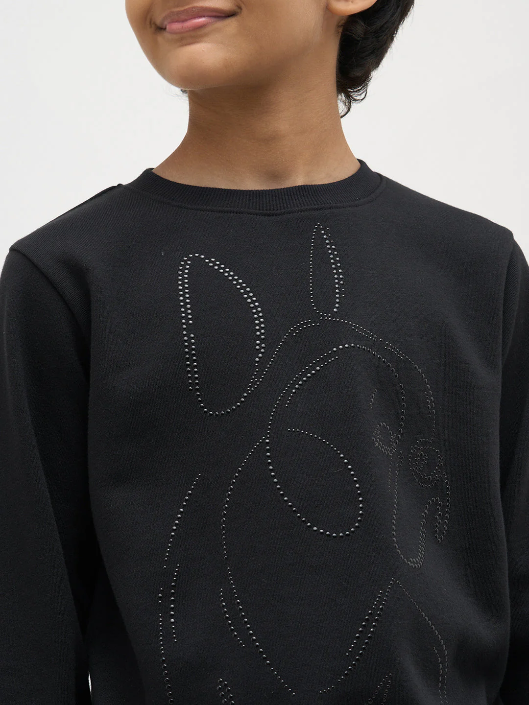 Boys Black Frenchie Print Sweatshirt - Image 6