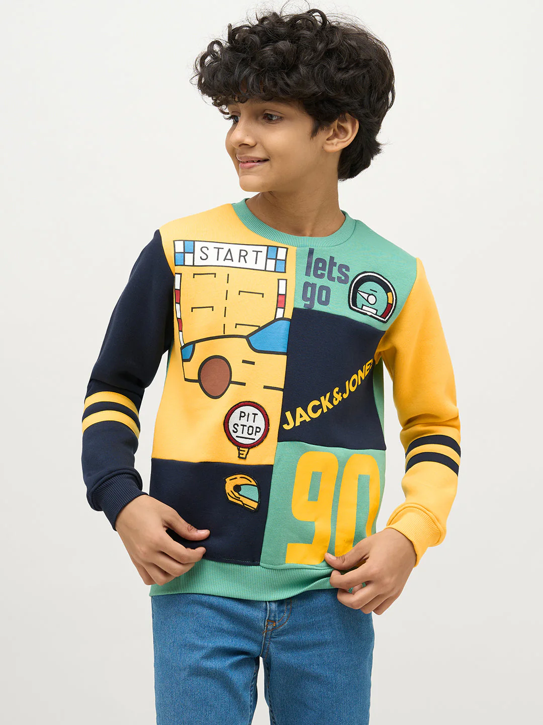 Boys Printed Colourblocked Sweatshirt - Image 2