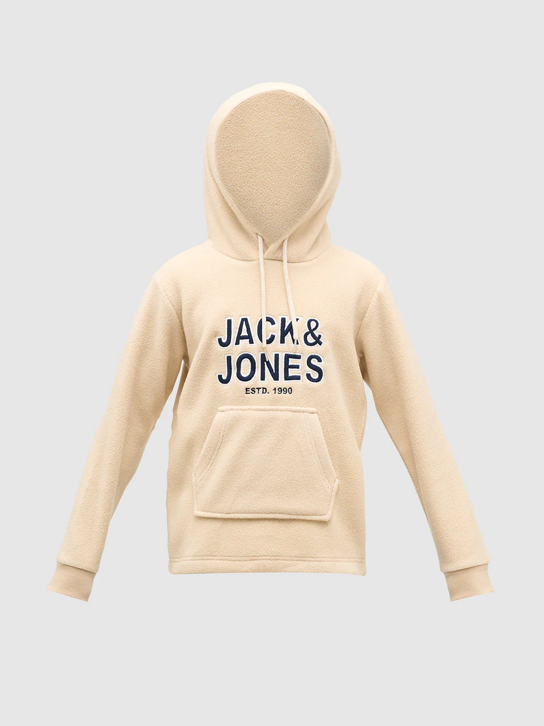 Boys Logo Print Hooded Sweatshirt -Beige - Image 7