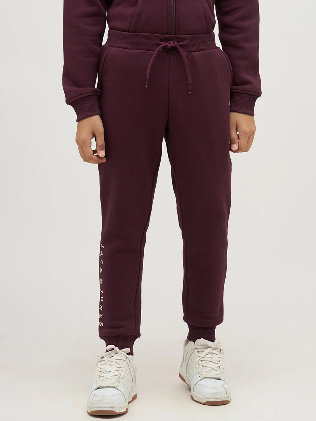 Boys Logo Text Sweatpants - Maroon - Image 2
