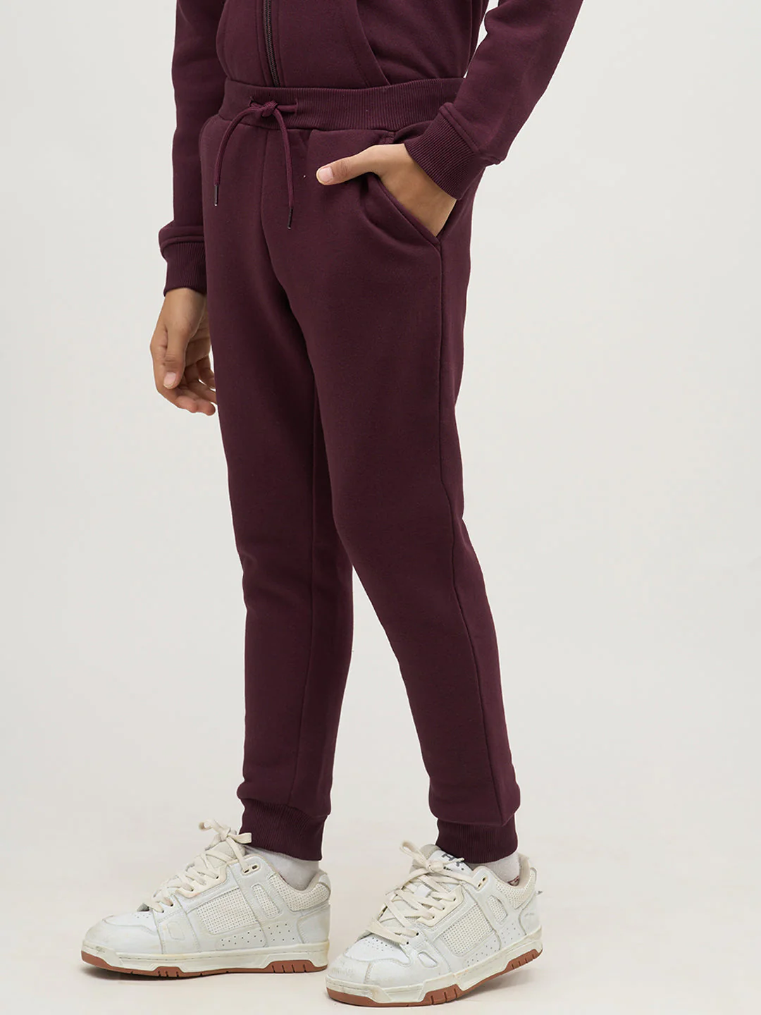 Boys Logo Text Sweatpants - Maroon - Image 3