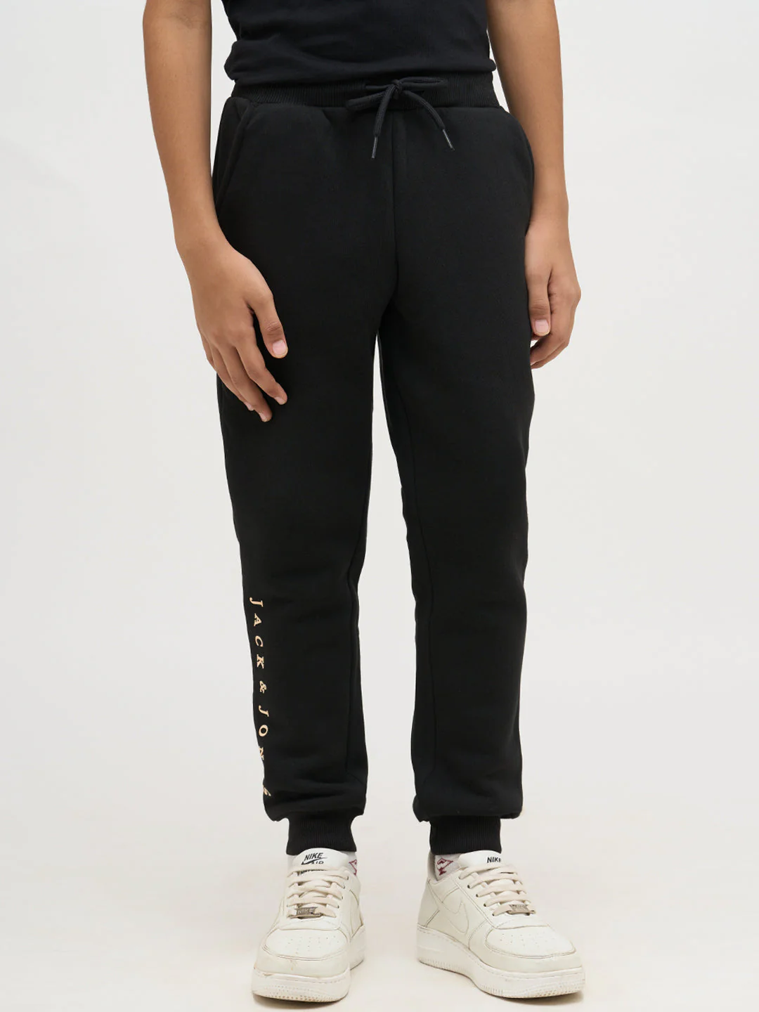 Boys Logo Text Sweatpants - Black - Image 2