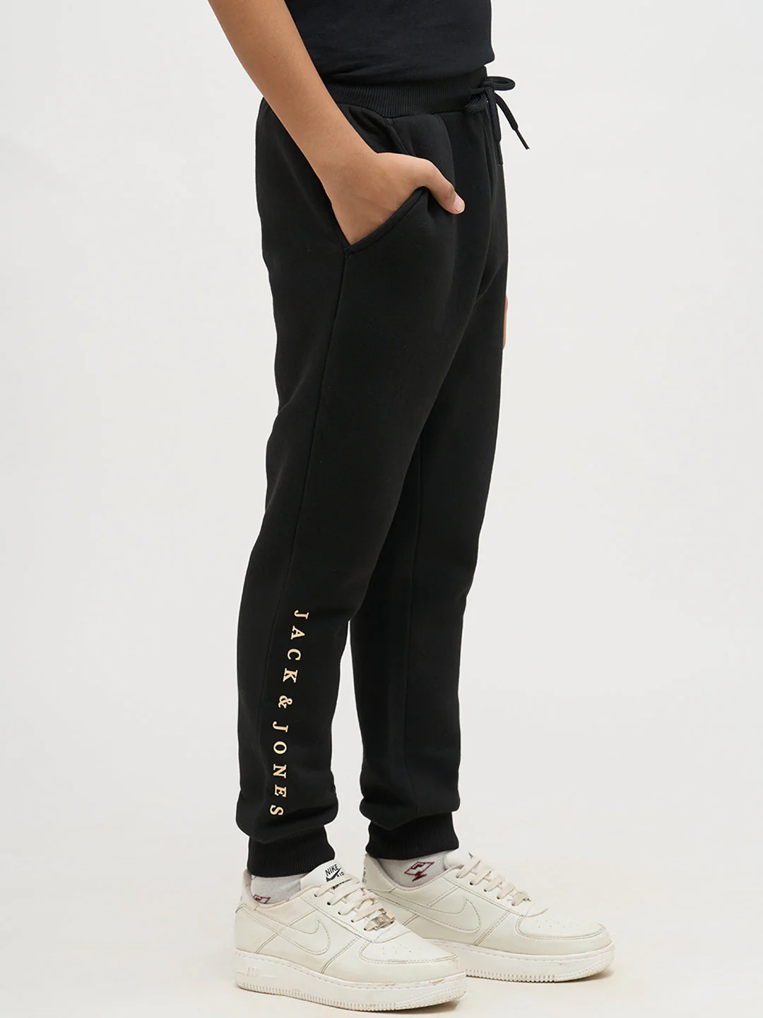 Boys Logo Text Sweatpants - Black - Image 3