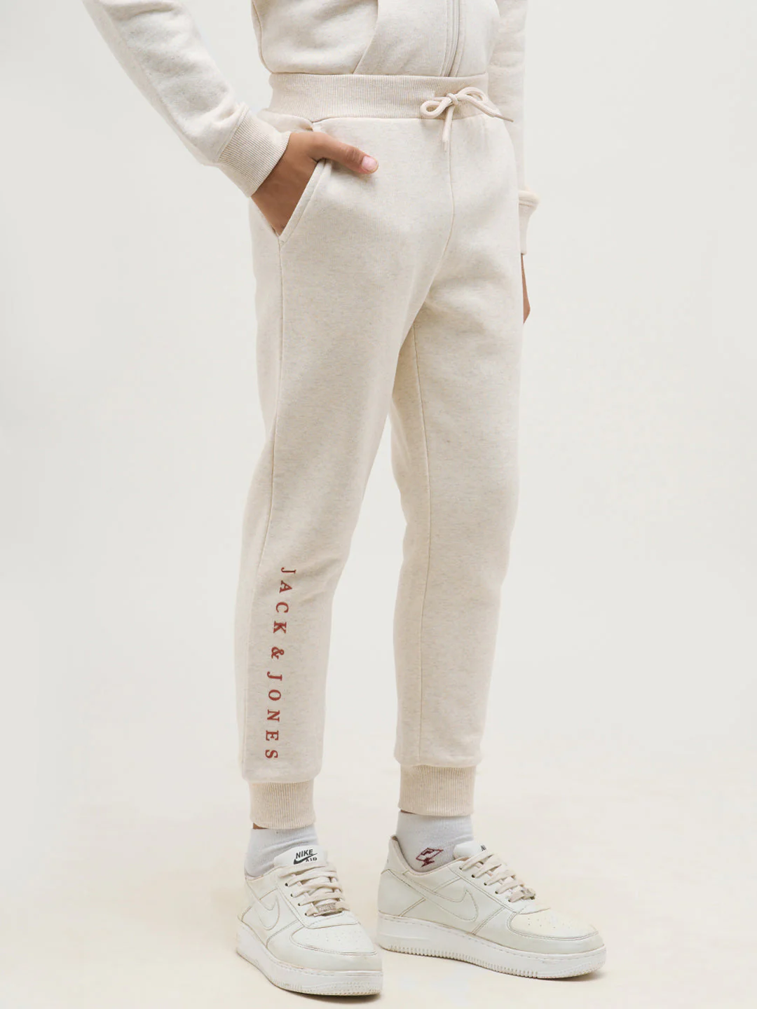 Boys Logo Text Sweatpants - White - Image 3