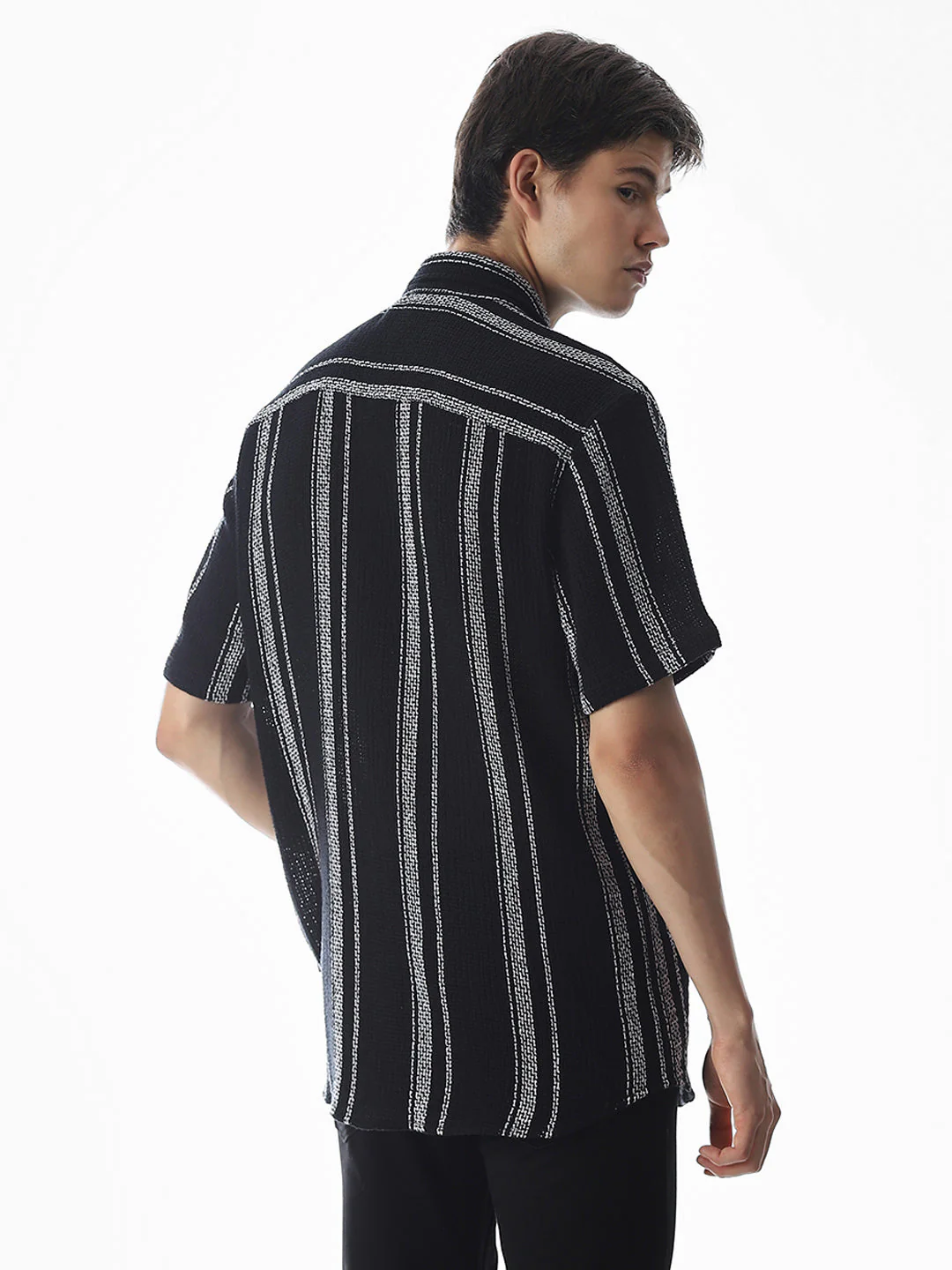 Striped Oversized Cotton Shirt - Image 4