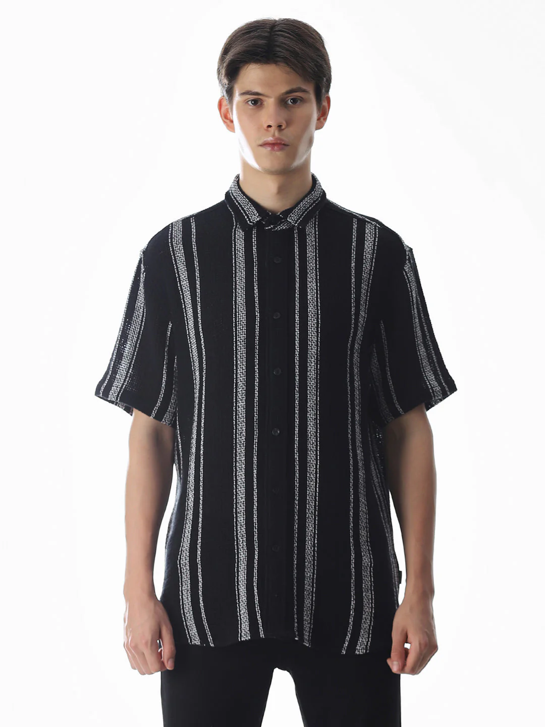 Striped Oversized Cotton Shirt - Image 8