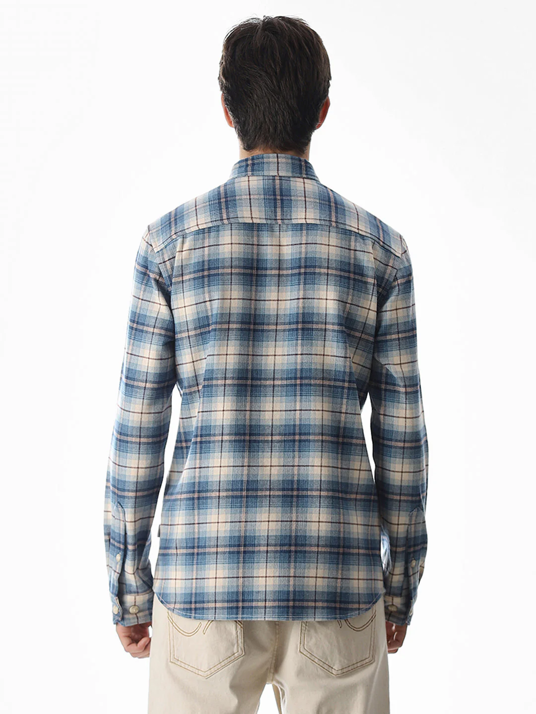 Check Cotton Shirt - Light Blue - Image 9
