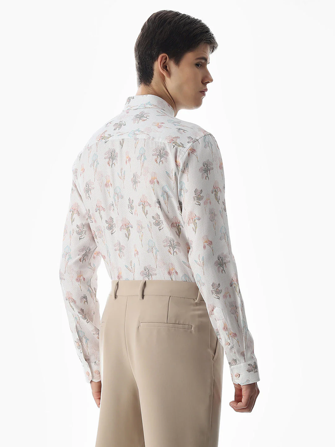 Slim Fit Printed Full Sleeves Shirt - Black - Image 4