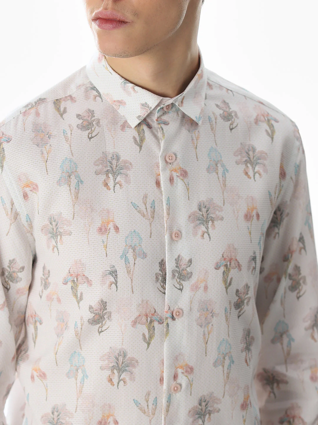 Slim Fit Printed Full Sleeves Shirt - Black - Image 5