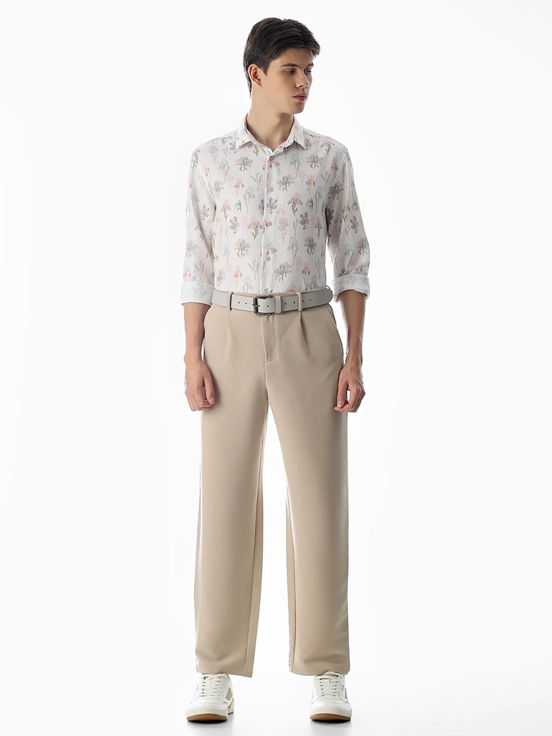 Slim Fit Printed Full Sleeves Shirt - Black - Image 6