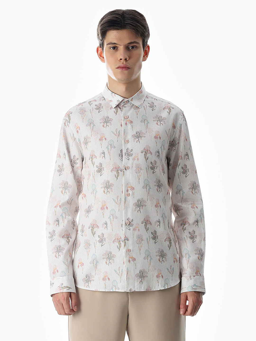 Slim Fit Printed Full Sleeves Shirt - Black - Image 8