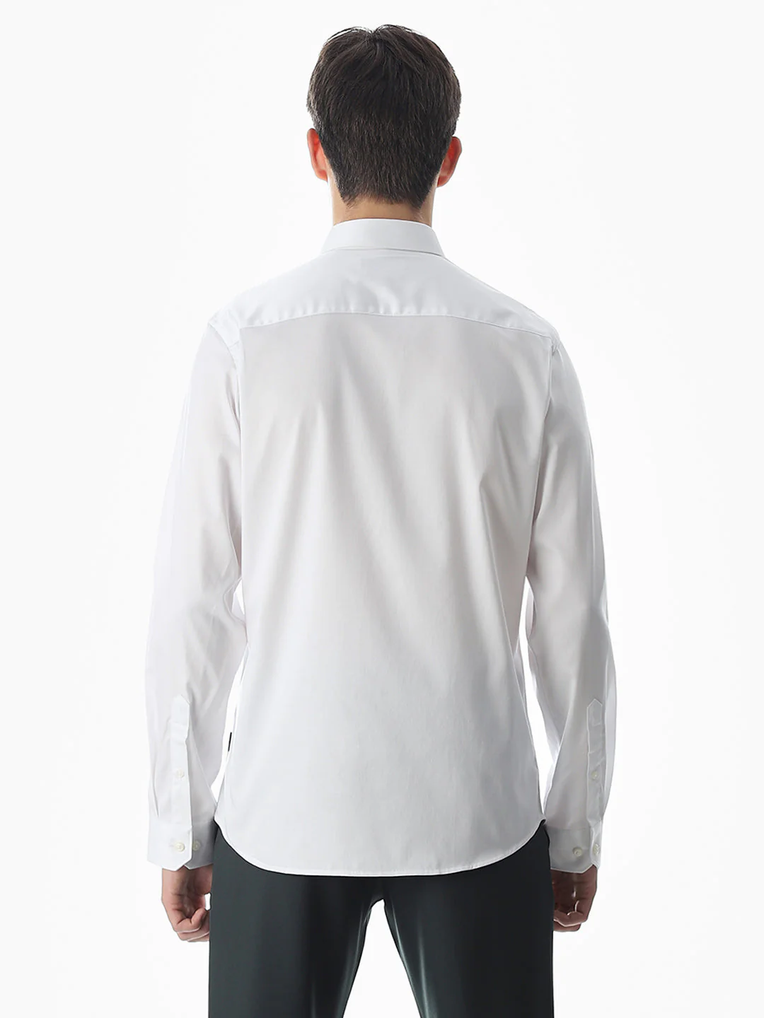 Stretch Slim Fit Full Sleeves Shirt - White - Image 9